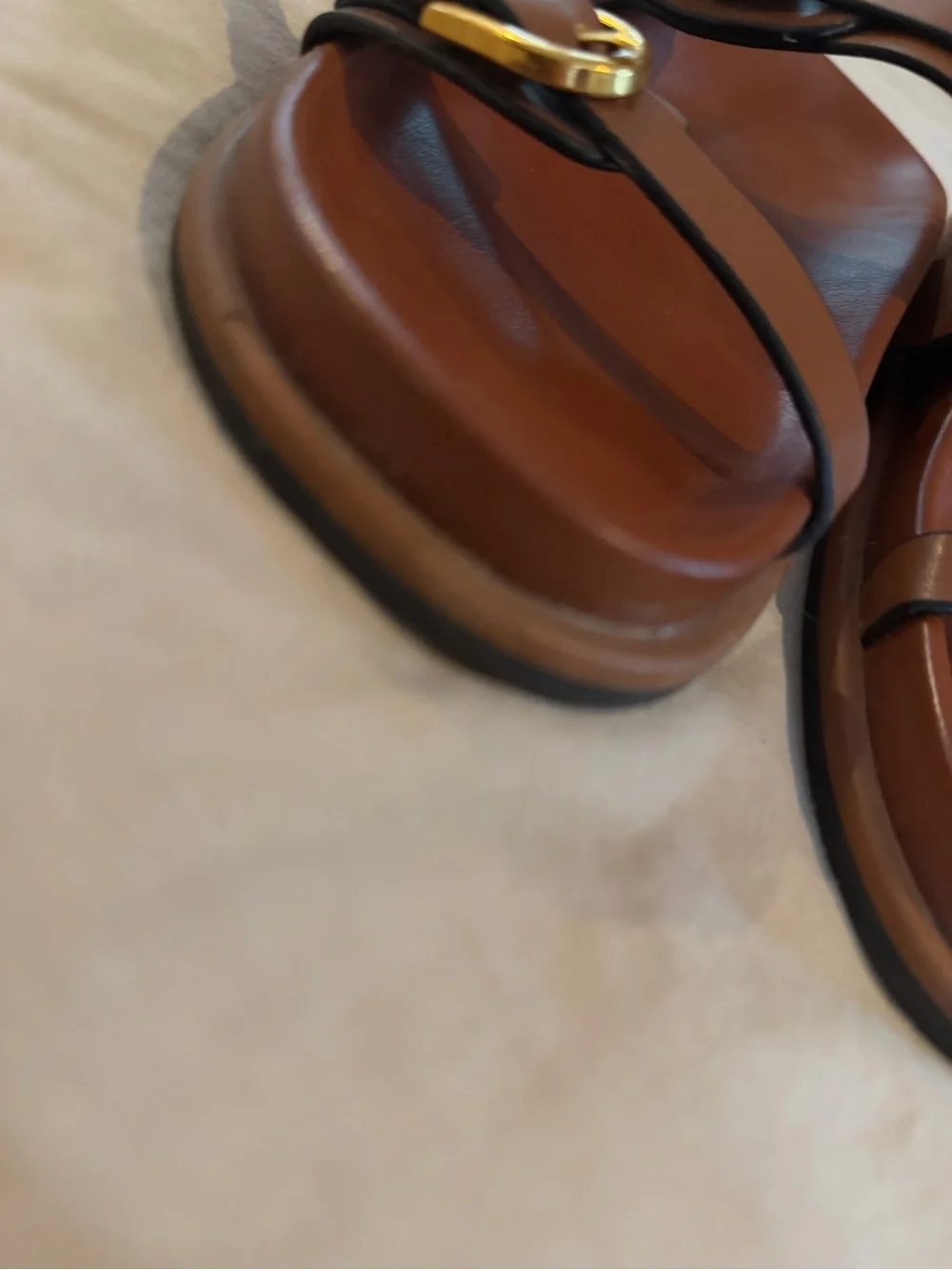 Zara brown buckle sandals - Picture 3 of 8